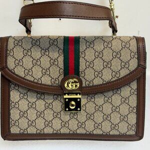 GUCCI-Medium Ophidia GG Ebony Top Handle crossbody Bag.SP0045.Made in Italy-